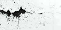 Cracked and peeling white wall with black mold damage showing through, creating abstract texture pattern for urban decay backgrounds.