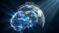 Digital brain with global network connections showcasing advanced cyber risk management technology and artificial intelligence security systems.