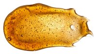 Golden amber resin casting with organic bubble texture and translucent quality, featuring irregular edges and warm honey tones suitable for abstract backgrounds or decorative design elements.