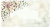 Watercolor floral arrangement with roses and eucalyptus leaves on soft beige background, ideal for wedding invitations and greeting cards.