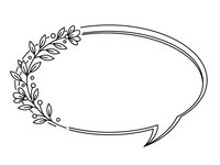 Elegant oval floral frame with decorative leaves and botanical elements on transparent background for wedding invitations and design projects.