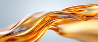 Flowing golden liquid waves create dynamic motion against light background, abstract luxury design element for modern advertising and branding projects.