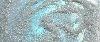 Shimmering holographic glitter texture with turquoise and silver sparkles creating magical rainbow reflections for luxury cosmetic and fashion backgrounds.