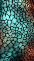 Abstract cellular pattern in turquoise and copper tones creating organic mosaic texture. Microscopic-like structure with irregular polygonal shapes for modern design backgrounds.