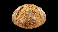 Artisan whole grain bread loaf with crusty golden-brown exterior, isolated on transparent background. Ready for bakery menus, food packaging, recipe blogs, print-on-demand products, and culinary design projects.