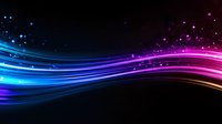 Vibrant glowing wave lines in blue and purple neon colors with sparkles and light effects on dark background, dynamic motion design for abstract backgrounds.