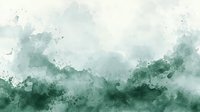 Atmospheric emerald green watercolor wash background with soft gradient transitions and delicate paint splatter effects creates moody abstract landscape feel.