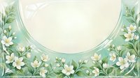 Elegant floral frame with white jasmine flowers and green leaves on soft background for wedding invitations, greeting cards and romantic designs.