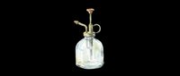 Vintage glass plant mister with brass pump mechanism, isolated on transparent background. Ready for design use on t-shirts, clipart, stickers, print-on-demand products, and sublimation projects.