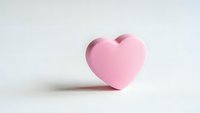 Pink heart shape isolated on white background for Valentine's Day, love, romance, wedding, greeting card, gift, decoration and design projects.