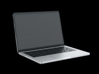 Sleek silver laptop with blank screen, isolated on transparent background. Ready for T-shirt, sticker, clipart, print on demand, and sublimation design use.