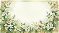 Elegant floral frame with white flowers and green leaves on vintage background for wedding invitations, greeting cards and romantic designs.