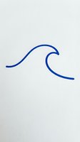 Blue wave line icon isolated on white background for logo design and ocean themed projects.