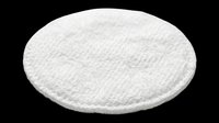 White cotton round pad isolated on transparent background, ready for t-shirt design, stickers, clipart, print on demand, and sublimation projects.