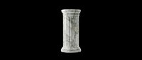 Marble cylindrical column with decorative carved details, isolated on transparent background. Ready for architectural designs, interior decor graphics, print-on-demand products, and digital compositing projects.
