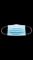 Disposable surgical face mask with elastic ear loops isolated on transparent background, ready for healthcare, medical, clipart, and print-on-demand design projects.
