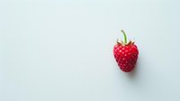 Fresh ripe red raspberry on light background with soft shadow and copy space for text, minimalist food photography composition.