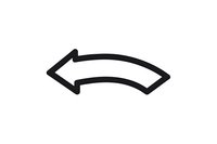 Curved black arrow pointing left, hand-drawn style on white background for use in presentations, infographics, and digital content.