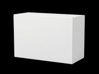 Blank white rectangular box isolated on transparent background, ready for packaging design, product mockups, branding, print-on-demand, and sublimation projects.