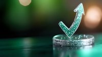 Glowing turquoise arrow rises from silver coin against dark green background, symbolizing financial growth and cryptocurrency market trends in modern finance.