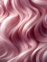 Wavy rose gold hair texture with flowing curves and highlights creates luxurious feminine background pattern for beauty and fashion designs.