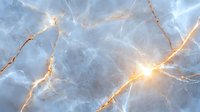 Luxurious blue marble texture with glowing golden veins and cracks on polished surface creates elegant natural stone pattern for interior design background.