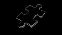 Black glossy puzzle piece isolated on transparent background, ready for T-shirts, stickers, clipart, print on demand, and sublimation design projects.