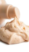 Creamy peanut butter being scooped from jar, showing smooth texture and rich consistency for cooking, baking, and food styling projects.