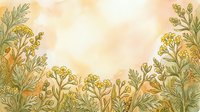 Watercolor botanical frame with wildflowers and herbs on warm beige background for spring designs, wedding invitations, greeting cards, and nature projects.