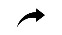 Black curved arrow pointing right on white background isolated for graphic design, presentations, and business materials.