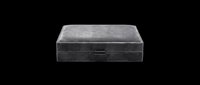Dark gray leather jewelry box isolated on transparent background, ready for T-shirt design, clipart, stickers, print on demand, and sublimation projects.