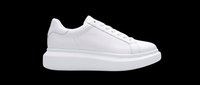 White chunky platform sneaker isolated on transparent background, ready for fashion design, print on demand, stickers, t-shirt design, and clipart use.