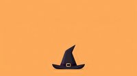 Witch hat isolated on orange background, ready for design use on apparel, invitations, and digital projects.
