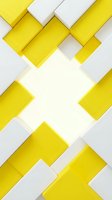 Bright yellow and white geometric rectangles arranged in diagonal pattern with shadows on light gray background, suitable for modern design, web graphics, and marketing materials.
