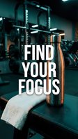 Metallic water bottle and towel on gym bench with motivational text overlay and fitness equipment in background for workout inspiration and health promotion.