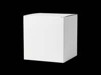 Blank white cardboard box isolated on transparent background, ready for packaging design, branding mockups, product presentations, print-on-demand projects, and commercial use applications.