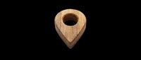 Wooden map pin location marker isolated on transparent background, ready for sticker, clipart, print on demand, sublimation, and t-shirt design use.