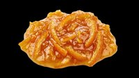 Golden spiral pastry with caramelized sugar coating, isolated on transparent background. Ready for bakery designs, food packaging, menus, t-shirts, stickers, and print-on-demand products.