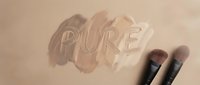 Makeup brushes with nude and beige swatches on neutral background, showcasing cosmetic blending and application for beauty, skincare, and makeup artistry projects.