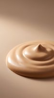 Creamy peanut butter swirl with smooth texture and glossy finish on neutral background, suitable for food packaging and culinary advertising.