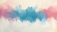 Soft watercolor abstract background in pink and blue tones with blurred edges and gentle color transitions creates dreamy atmospheric effect for wall art and design projects.