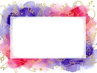 Watercolor frame with golden geometric elements and white space for text, perfect for invitations, cards, and creative design projects.