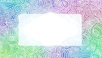 Colorful gradient mandala border frame with intricate swirl patterns and white center space for text or design elements.