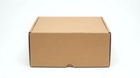 Brown cardboard shipping box isolated on white background for packaging and delivery services.