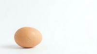 Single brown egg isolated on white background, ready for culinary, nutrition, and food design projects.