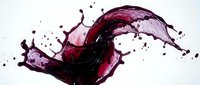 Dynamic purple liquid splash with flowing motion and droplets isolated on white background for creative design projects and commercial use.