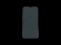 Smartphone with blank dark screen isolated on transparent background, ready for design use in mockups, app presentations, t-shirt designs, and print-on-demand products.