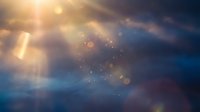 Abstract blurred background with golden light rays and bokeh effects creating dreamy atmosphere for presentations and design projects.