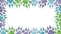 Colorful water drops frame border with white center space for text or design elements in purple, green, blue gradient tones on isolated background.