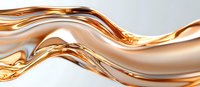 Flowing liquid metal copper wave with smooth glossy surface creates elegant abstract background design with dynamic metallic movement and reflection.